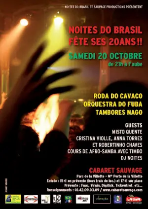Le Cabaret Sauvage accueille le 20 octobre les 20 ans de Noites do Brasil
