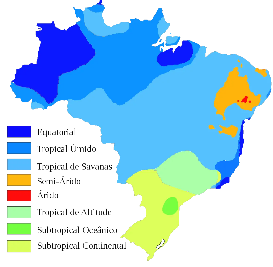 Les zones climatiques du Brésil