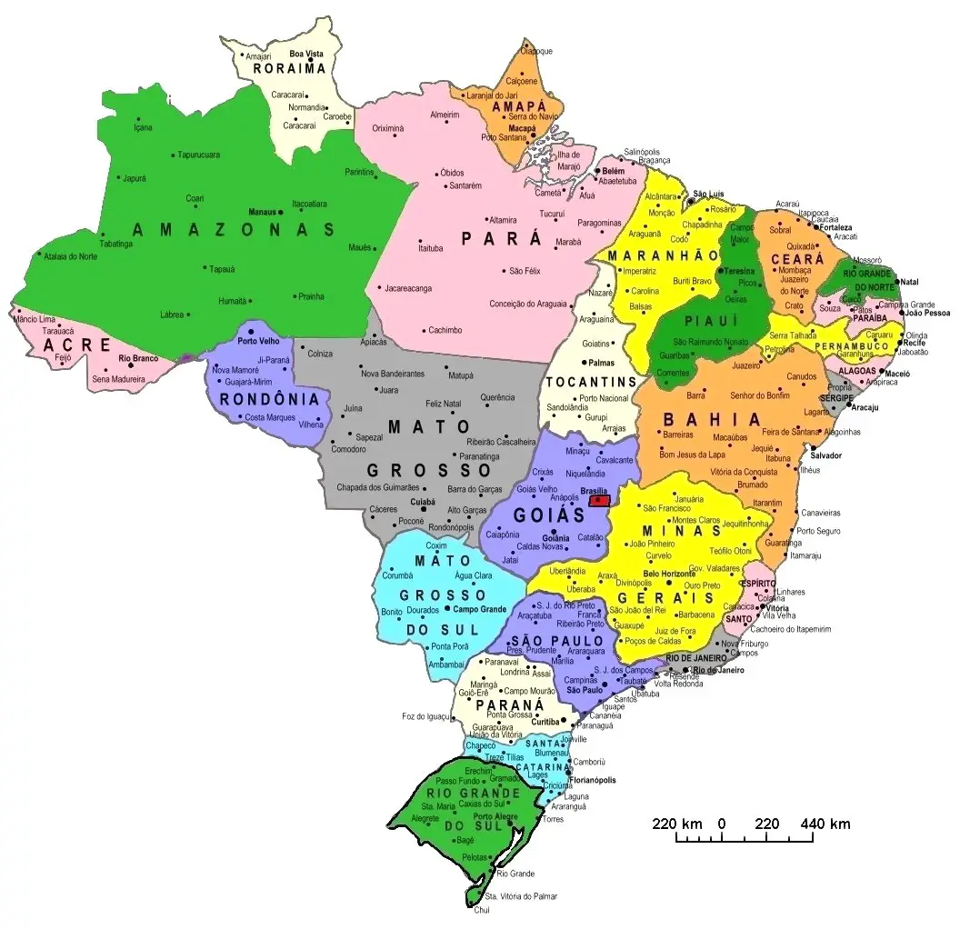 Les Etats fédérés du Brésil