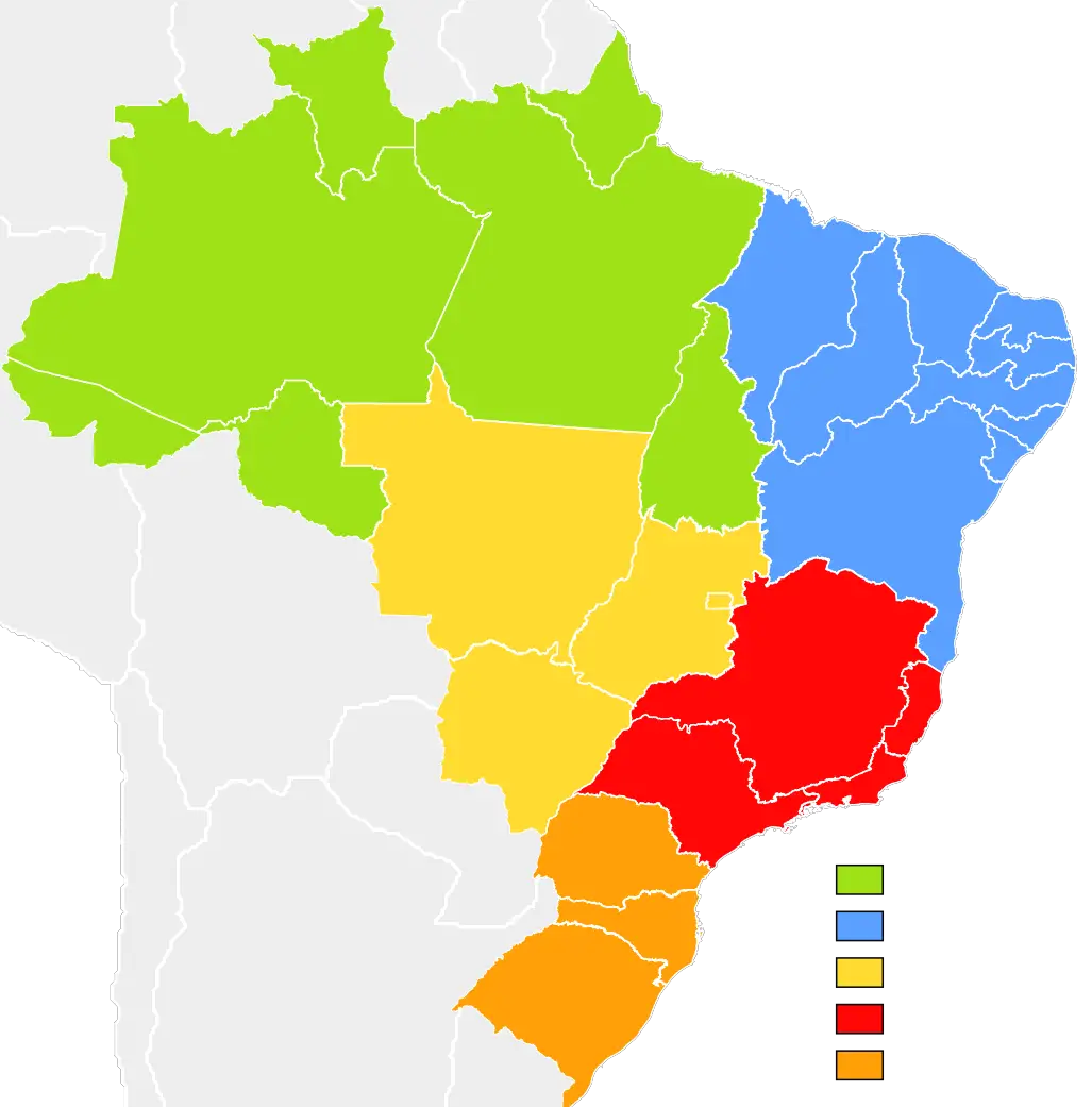 Les cinq régions du Brésil
